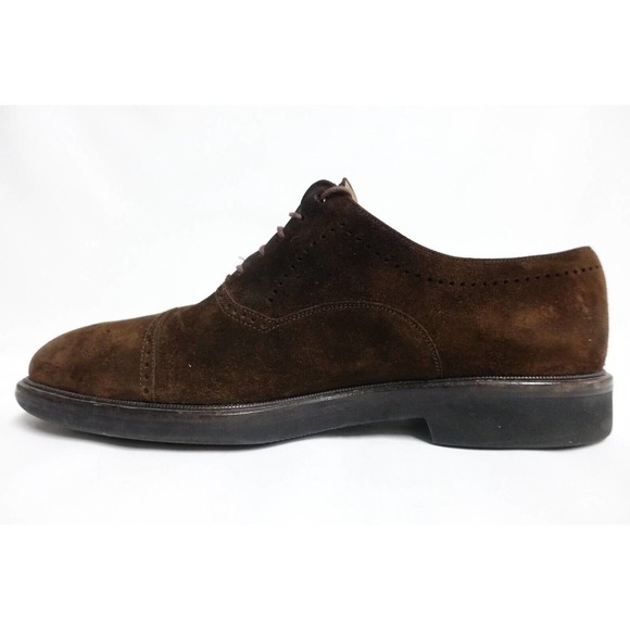 MEZLAN Men Dress Shoes Solana Suede Cap-Toe Brown 9.5 M Brogued Spain Vibram main image 5